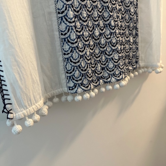 Madewell Embroidered Tasseled Short-Sleeved Top - Picture 3 of 4